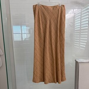 Ellen Tracy Camel Check Maxi Skirt